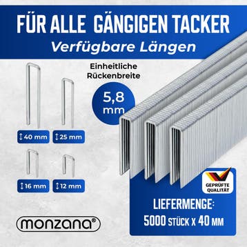 Tacker nieten - 5000 stuks - L= 40mm, B= 5,8mm (Gereedschap), Verzenden, Nieuw