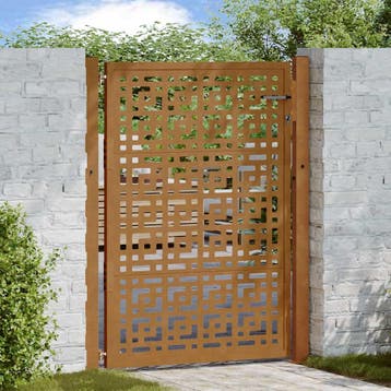 vidaXL Poort met kruisontwerp 100x150 cm weervast staal, Verzenden, Nieuw