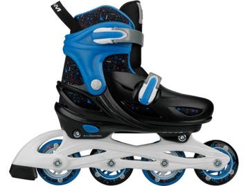 Nijdam Blue Goo - Skeelers - Verstelbaar 29-32 - Zwart/Blauw, Verzenden, Nieuw