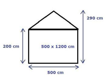 Opslagtent Premium PVC 5x12 mtr in Groen (Opslagtenten), Tuin en Terras, Verzenden, Nieuw