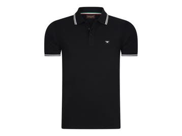 Veiling - Cappuccino Italia Polo Applique Pique - Zwart - S, Kleding | Heren, Nieuw