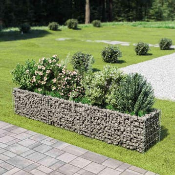 vidaXL Gabion plantenbak verhoogd 270x50x50 cm, Tuin en Terras, 100 cm of meer, Verzenden, Nieuw, Metaal
