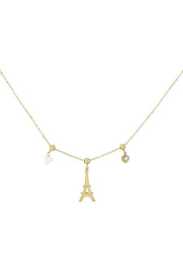 Goudlief Eiffeltoren ketting (Hangerkettingen, Kettingen), Verzenden, Nieuw, Zilver, Overige materialen