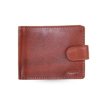Heren Portemonnee Met Drukknop - Echt Leer, Sieraden, Tassen en Uiterlijk, Nieuw