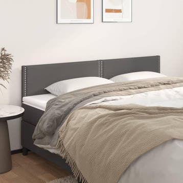 vidaXL Hoofdborden 200x5x78/88 cm kunstleer grijs, Verzenden, Nieuw, Grijs, Overige materialen