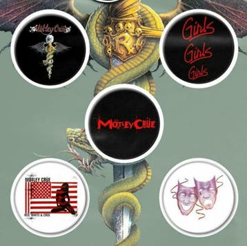 Mötley Crüe button Dr Feel Good 5-pack officiële merchandise, Ophalen of Verzenden, Nieuw, Kleding