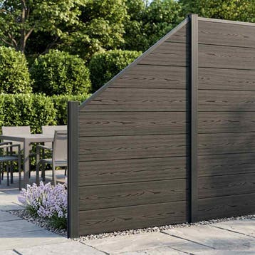 vidaXL Hek set 95 x 180 cm WPC en Aluminium Zwart, Tuin en Terras, Verzenden, Nieuw, Aluminium