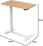 Laptoptafel - Bijzettafel - Verstelbaar - Wit/Bruin - E26 -, Verzenden, Zo goed als nieuw