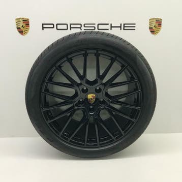 Porsche Cayenne(E3) ORIGINELE 21 Spyder GTS met zomerbanden, Ophalen, Gebruikt, Banden en Velgen, 21 inch