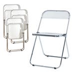 Klapstoel set van 4 Pornainen 74x46x47 cm transparant [en.ca, Huis en Inrichting, Stoelen, Verzenden, Nieuw