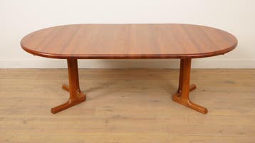 Vintage uitschuifbare ronde eettafel | Dyrlund | Massief, Ophalen of Verzenden, Nieuw