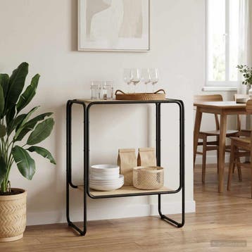 vidaXL Dressoir Sonoma Eiken 60 x 38 x 75 cm Bewerkt hout, Verzenden, Nieuw, Overige houtsoorten, Minder dan 50 cm