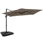 Zweefparasol Pisogne 300x300cm – Premium parasol - Taupe |, Verzenden, Nieuw