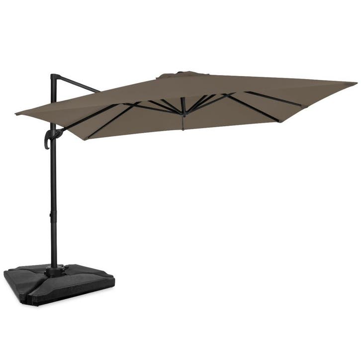 Zweefparasol Pisogne 300x300cm – Premium parasol - Taupe |, Tuin en Terras, Parasols, Nieuw, Verzenden