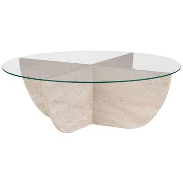 Evila Salontafel - Beige - Nieuw/Ongebruikt -, Huis en Inrichting, 50 tot 100 cm, Nieuw, Scandinavisch, Glas