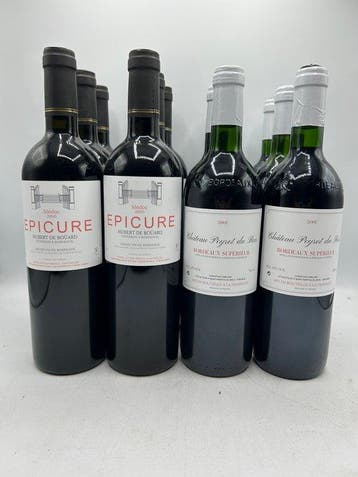 2000 x 6 Epicure Medoc Hubert De Bouard & 2001 x 6 Château, Verzamelen, Wijnen, Nieuw
