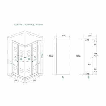Aanbieding: Douchecabine Aktie Hoekinstap 80X80X190 Cm 5Mm, Doe-het-zelf en Verbouw, Ophalen of Verzenden, Nieuw