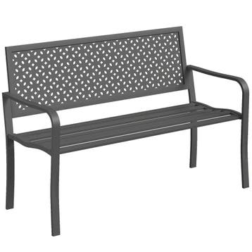 Tuinbank 2-zitter Metaal Weerbestendig Outdoor Zitbank Met R, Tuin en Terras, Verzenden, Nieuw