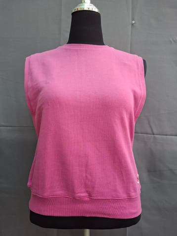Mouwloze spencer fuchsia roze, Gedragen, Maat 38/40 (M), Roze