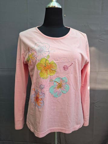 Intown longsleeve roze geborduurde bloemen maat XL, Kleding | Dames, T-shirts, Intown, Maat 46/48 (XL) of groter, Zo goed als nieuw