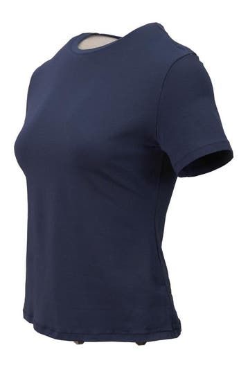 Organic Basics T-shirt in maat L Blauw, Kleding | Dames, T-shirts, Organic Basics, Verzenden, Zo goed als nieuw, Blauw