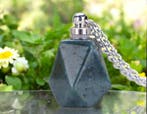 Gedenk hanger mini urn van edelsteen India Agaat met RVS..., Ophalen of Verzenden, Nieuw, Kraal