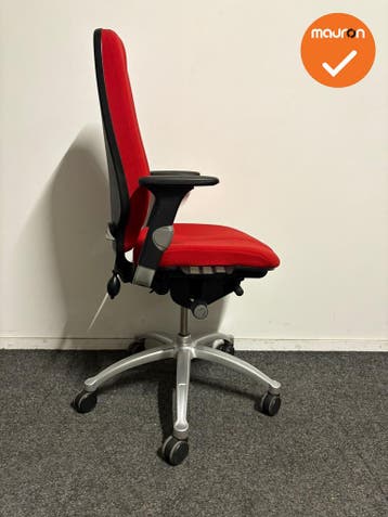 RH Logic 400 - Rode stoffering  - Grijs voetkruis, Werkplek, Ophalen of Verzenden, Gebruikt, Stoel