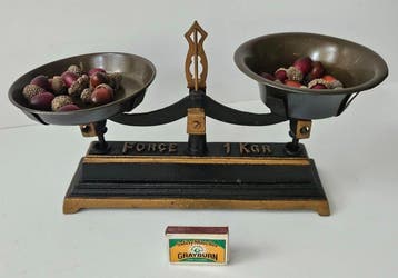 Force - zeldzame 1 kg - balans - Weegschaal - Gietijzer -