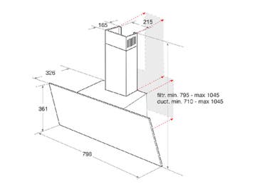 Bauknecht DBHVP 83 LT K - Wandafzuigkap 80 cm - EcoBooster, Verzenden, Nieuw