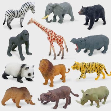 Set van 12 Realistische Wild Animal Dierenfiguren - Speelgoe, Verzenden, Nieuw