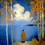 Le Yack - The Watcher at the Lakeshore - Hand signed, Antiek en Kunst