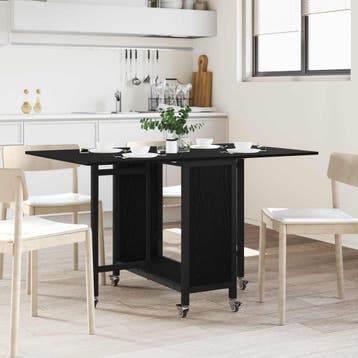 vidaXL Opvouwbare eettafel met wielen 130 x 80 x 76,5 cm, Verzenden, Nieuw
