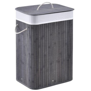Bamboe Wasmand Curly - 72 L - Grijs - Uitneembare Waszak, Huis en Inrichting, Verzenden, Nieuw