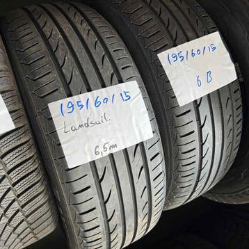 2 x Landsail 195-60-15 Zomerbanden 6,5mm, Gebruikt, 15 inch, Ophalen of Verzenden, Band(en)