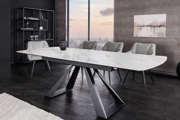 Uitschuifbare eettafel CONCORD 180-230cm wit keramiek marmer, Huis en Inrichting, Tafels | Eettafels, Ophalen of Verzenden, Nieuw