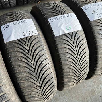 4 x Michelin Alpin 5 205-60-15 Winterbanden 6,5mm, Gebruikt, 15 inch, Band(en), Personenwagen