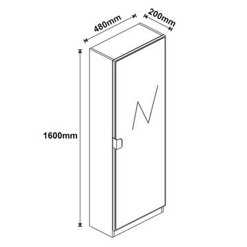 [en.casa] Schoenenkast Meura 160x48x20 cm wit, Verzenden, Nieuw
