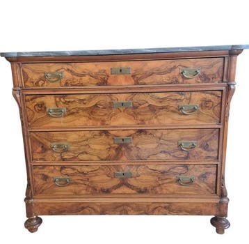 Commode - hard hout, Marmer - Como-stijl Luigi Filippo