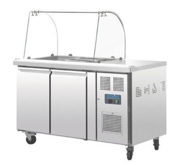 Polar Gekoelde Saladette met Glazen Opzetvitrine 2-deurs, Verzenden, Nieuw in verpakking