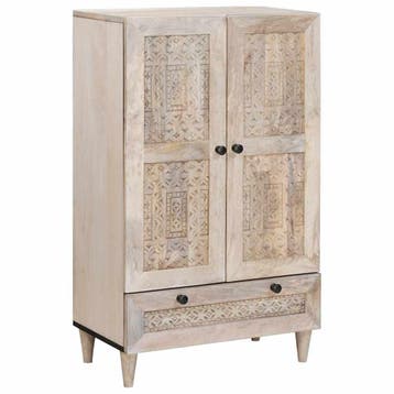 vidaXL Hoge kast 60 x 33 x 100 cm Massief Mango Hout, Verzenden, Nieuw