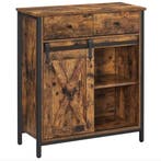 Dressoir Industrieel met Schuifdeur – Vintage Hout Design, Overige houtsoorten, Met lade(s), Verzenden, Nieuw
