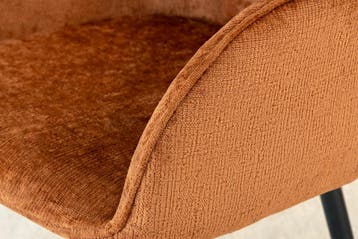 Draaibare Retro Stoel AVIGNON Roestbruin Chenille Zwart, Ophalen of Verzenden, Nieuw