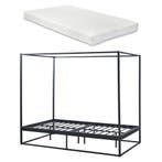 Hemelbed Kristianstad met bedbodem en matras 120x200 cm zwar, Verzenden, Nieuw