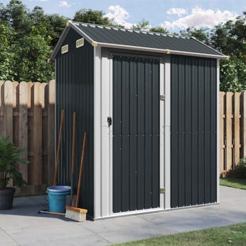 vidaXL Tuinhuis Antraciet 192x152,5x237 cm Gegalvaniseerd, Tuin en Terras, Tuinhuizen, Verzenden, Nieuw