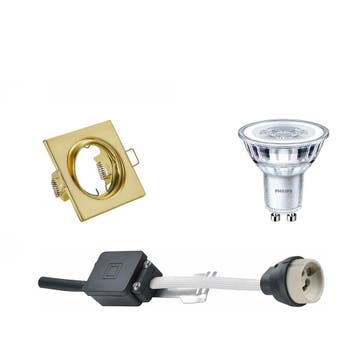 GU10 Inbouwspot Set - Mat Goud - Inbouw Vierkant -, Ophalen of Verzenden, Nieuw, Overige fittingen, Plafondspot of Wandspot