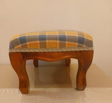Voetbankje - Hout, Textiel - Louis XV stijl