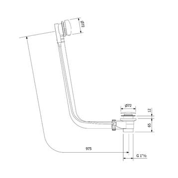 Badafvoercombinatie Polysan met Waste 975 mm Plug 72 mm, Ophalen of Verzenden, Nieuw