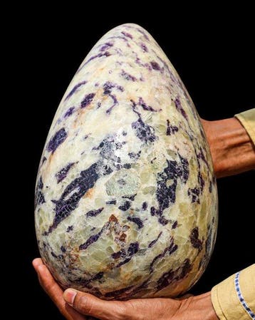 Groot 12,3 kg Dieppaars Kammereriet Kristal Ei - 29 cm Uniek