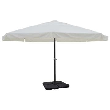 vidaXL Parasol met draagbare voet aluminium (wit), Verzenden, Nieuw