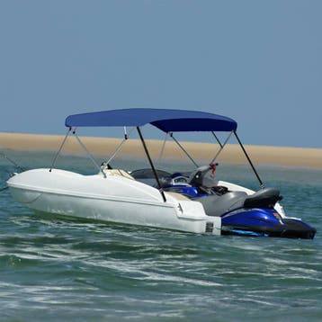 vidaXL Biminitop 4-boogs 243x(230-244)x137 cm marineblauw, Verzenden, Nieuw